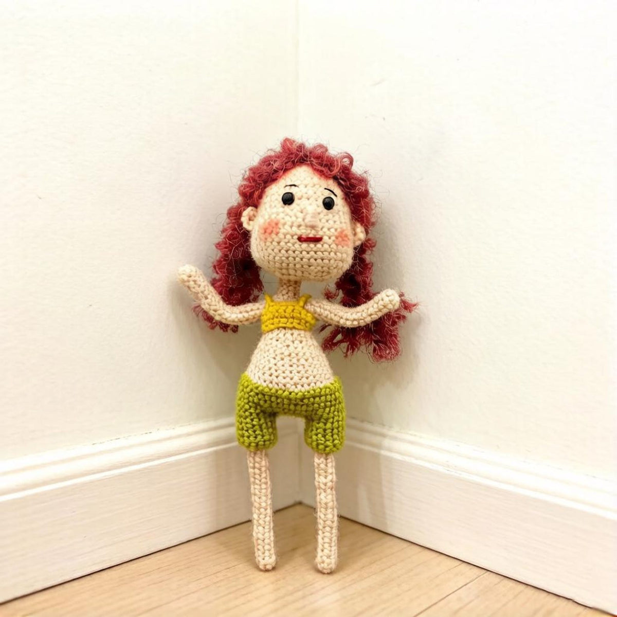 Hand Knit Girl Figurines Desktop Embellishments Sweetheart Tokens Gathering Mementos Maternal Holiday Surprises Christmas Festive Trinkets