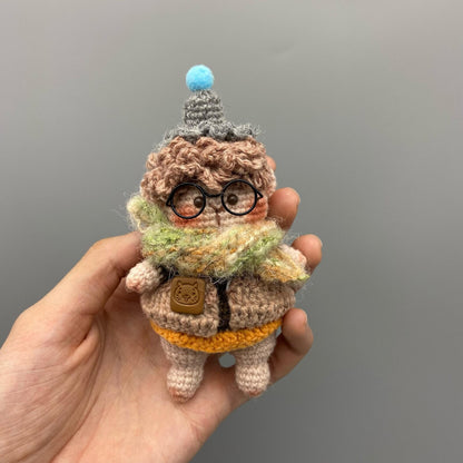 Hand Knit Boy Doll Indoor Table Ornament Birthday Memento Valentine’s Surprise Christmas Holiday Present Artisan Creative Home Decor