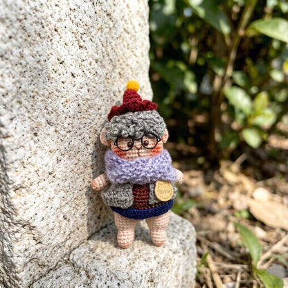 Hand Knit Boy Figurine Indoor Table Ornament Xmas Surprise Collector Keepsake Kids Birthday Gift Small Guest Thank You Gifts