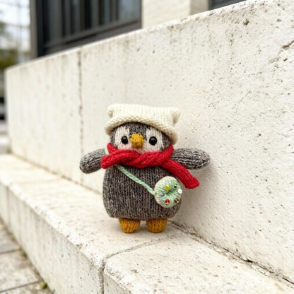 Artisan penguin figurines, imaginative souvenir pieces, purse dangling adornments, juvenile celebratory memento, Yuletide seasonal ornament