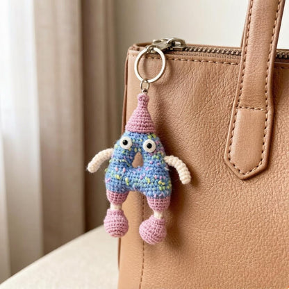 Handwrought Alphabet A Trinket, Rucksack Embellishment, Inventive Initial Adornment, Multihued Yarn Sculptures, Christmas Holiday Goods