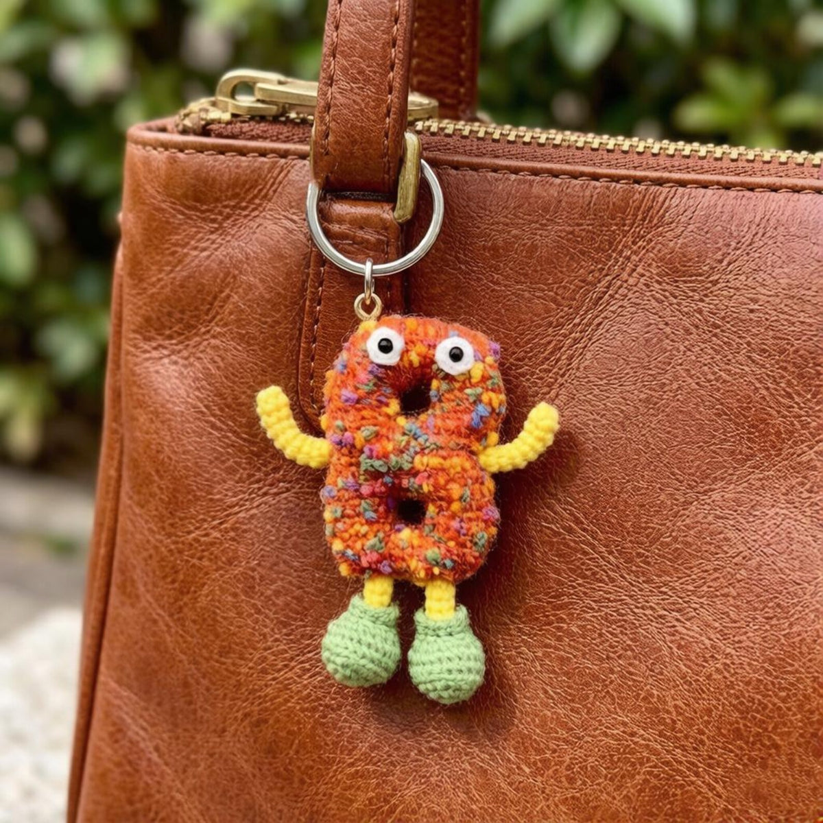 Handwrought Alphabet B Trinket, Inventive Purse Embellishment, Gathering Memento, Multicolored Yarn Sculptures, Christmas Holiday Goods