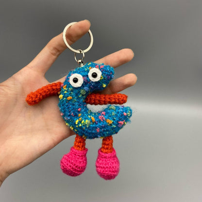 Handwrought Uppercase C Trinket, Gathering Memento, Purse Embellishment, Multihued Yarn Sculptures, Christmas Holiday Goods