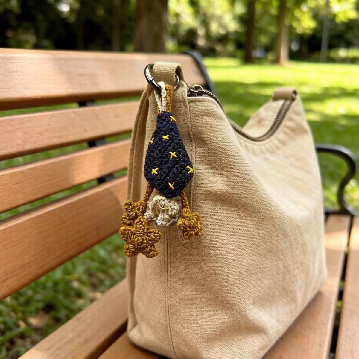 Artisan crafted stellar charms, handbag packing adornments, keyring trinkets, imaginative fiber statuettes, Yuletide indoor accents