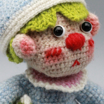 Hand Knit Boy Sculpture Nursery Embellishment Wool Thread Comfort Plaything Youth Tokens Desktop Trinkets Christmas Holiday Goods