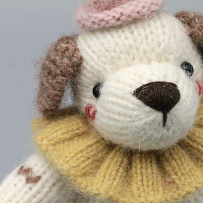 Hand Knit Dog Sculptures Youth Gathering Tokens Infant Space Embellishments Newborn Surprises Vintage Keepsakes Christmas Holiday Trinkets