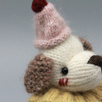 Hand Knit Dog Sculptures Youth Gathering Tokens Infant Space Embellishments Newborn Surprises Vintage Keepsakes Christmas Holiday Trinkets