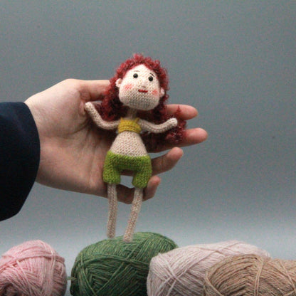 Hand Knit Girl Figurines Desktop Embellishments Sweetheart Tokens Gathering Mementos Maternal Holiday Surprises Christmas Festive Trinkets
