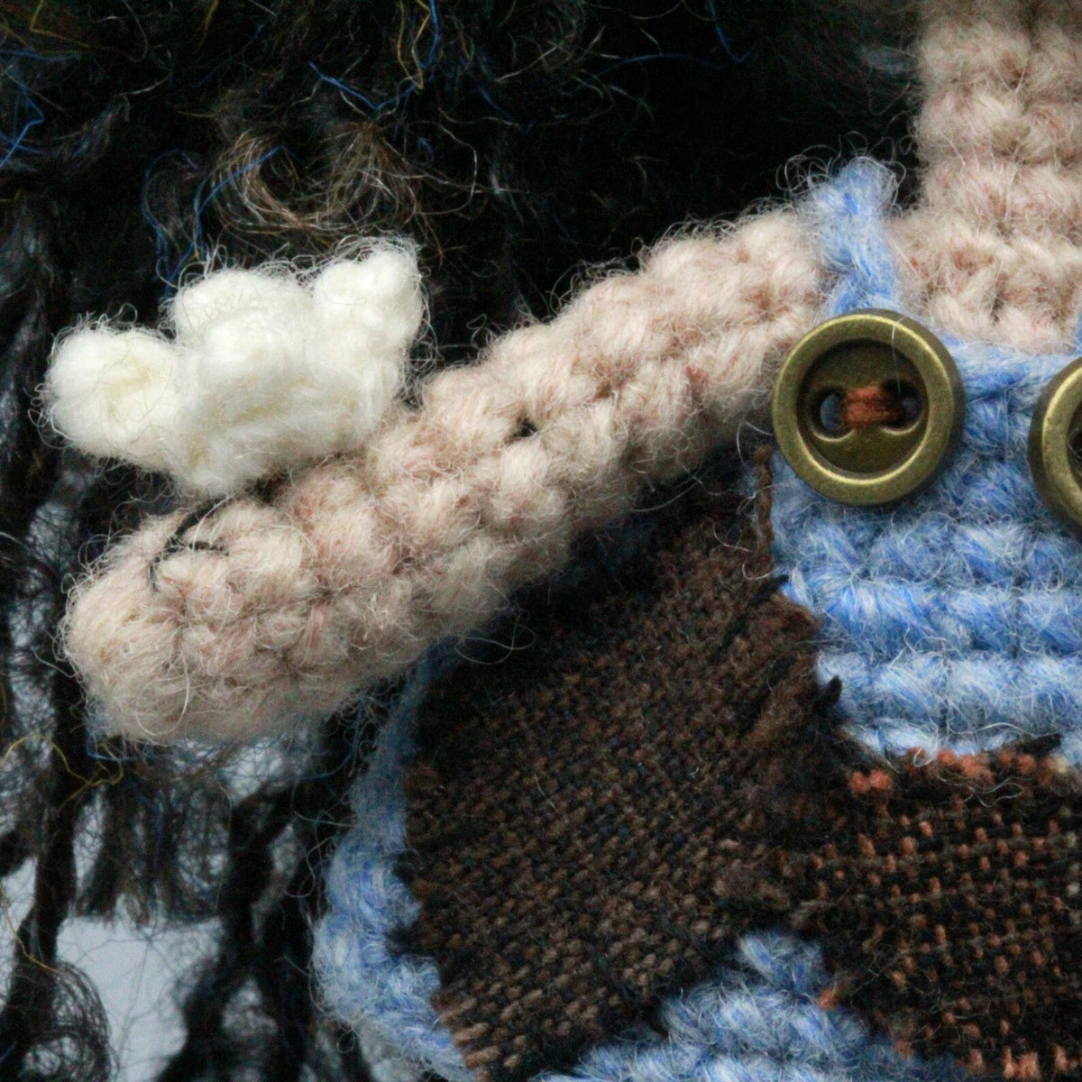 Artisan knit maiden figurines, imaginative ornamental pieces, purse‑hung trinkets, hobbyist‑oriented mementos, Yuletide wearable adornment