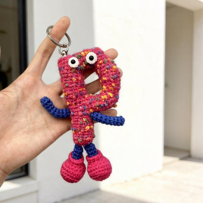 Handwrought Uppercase P Trinket, Purse Embellishment, Gathering Mementos, Multicolored Yarn Sculptures, Christmas Holiday Goods