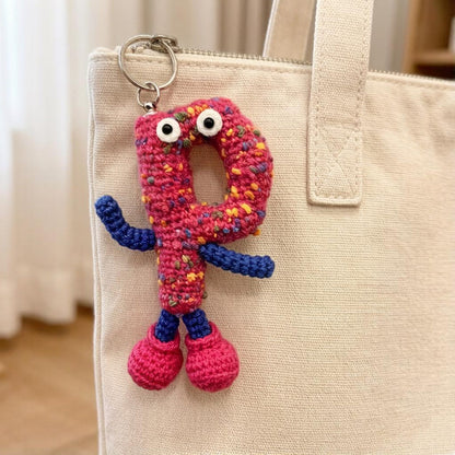 Handwrought Uppercase P Trinket, Purse Embellishment, Gathering Mementos, Multicolored Yarn Sculptures, Christmas Holiday Goods