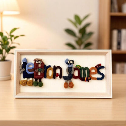 Woven Monogram Silhouettes Bespoke Wall Embellishment Infant Room Accent Newborn Tokens Framed Alphabet Sculptures Christmas Holiday Goods