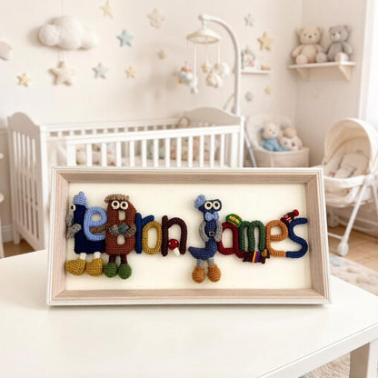Woven Monogram Silhouettes Bespoke Wall Embellishment Infant Room Accent Newborn Tokens Framed Alphabet Sculptures Christmas Holiday Goods