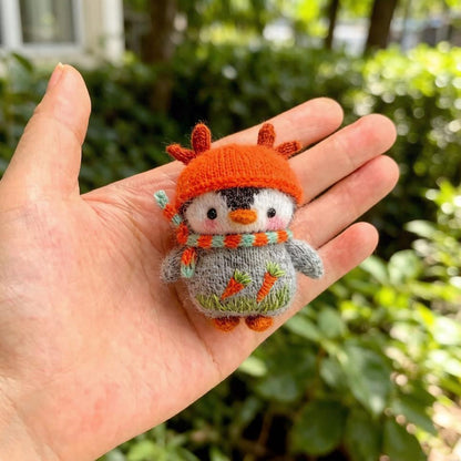 Handcrafted Knit Winter Penguin Figurine Artistic Toddler Surprises Decorative Accent Bridal Celebration Christmas Season Merchandise