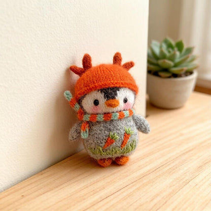 Handcrafted Knit Winter Penguin Figurine Artistic Toddler Surprises Decorative Accent Bridal Celebration Christmas Season Merchandise