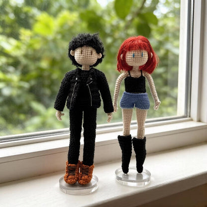 Hand Knit Bespoke Pair Sculptures Juvenile Birthday Tokens Household Kin Favors Nuptial Gathering Romantic Mementos Christmas Holiday Goods