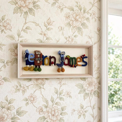 Woven Monogram Silhouettes Bespoke Wall Embellishment Infant Room Accent Newborn Tokens Framed Alphabet Sculptures Christmas Holiday Goods