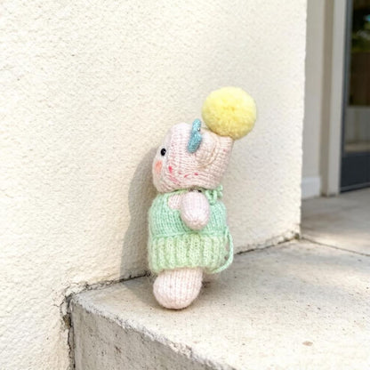 Handcrafted Knit Wool Bear Statue Handbag Accessory Artistic Ornament Baby Presents Bridal Celebration Christmas Holiday Goods
