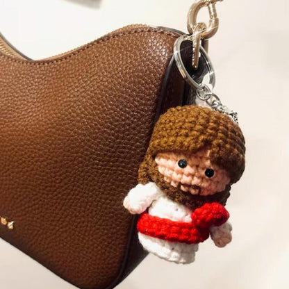 Sacred Heart Jesus Car Hanging, Crochet Rearview Mirror Charm, Handmade Catholic Car Ornament, Christian Driver Gift