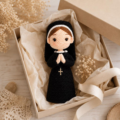 Catholic Nun Crochet Doll, Handmade Amigurumi Religious Sister, Prayer Room Decor, Gift for Nun