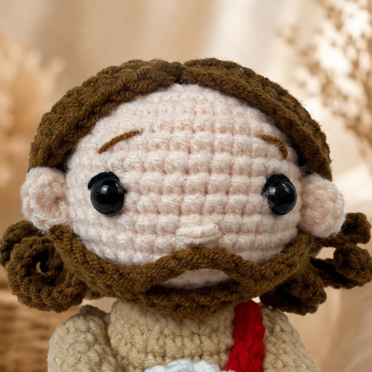 Jesus With Lamb Crochet Doll, Good Shepherd Figurine, Handmade Christian Gift, Catholic Home Decor, Religious Keepsake