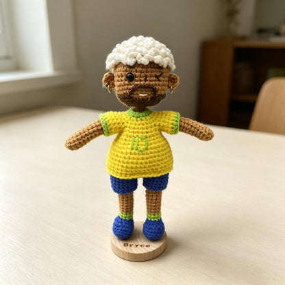 Hand Knit Messi Sculptures Soccer Enthusiast Keepsakes Desktop Base Embellishments Nuptial Gathering Partner Tokens Christmas Holiday Goods