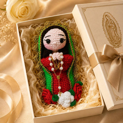 Our Lady Crochet Doll, Handmade Virgin Mary Catholic Decor, Prayer Room Altar Gift, Religious Keepsake for Mom