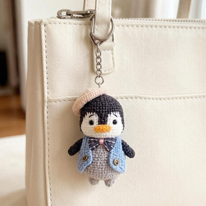 Artisan woven penguin sculpted pieces, imaginative desk souvenir trinkets, indoor ornamental accents, Yuletide table embellishments