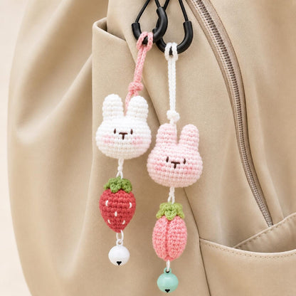 Crochet Animal Keychain Bag Charm, Kawaii Bunny Frog Cat Bear Accessory, Cute Backpack Decor, Handmade Small Animal Gift, Stocking Stuffer