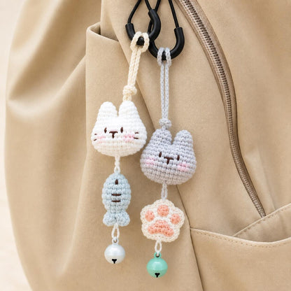 Crochet Animal Keychain Bag Charm, Kawaii Bunny Frog Cat Bear Accessory, Cute Backpack Decor, Handmade Small Animal Gift, Stocking Stuffer