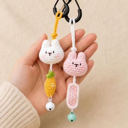 Crochet Animal Keychain Bag Charm, Kawaii Bunny Frog Cat Bear Accessory, Cute Backpack Decor, Handmade Small Animal Gift, Stocking Stuffer