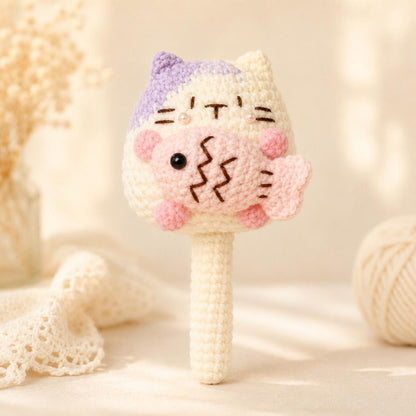 Crochet mini cat keychain, Crochet Cat Stuffed Animal, Cute Gift for Cat Lovers, Car Keyring, Soft Chubby Kitty Amigurumi