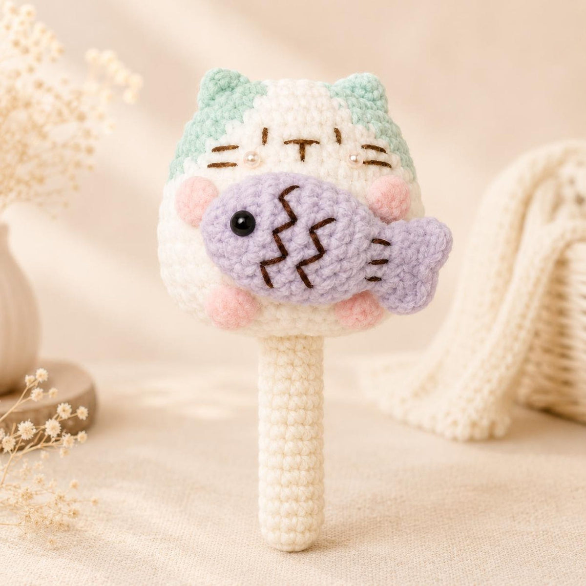 Crochet mini cat keychain, Crochet Cat Stuffed Animal, Cute Gift for Cat Lovers, Car Keyring, Soft Chubby Kitty Amigurumi