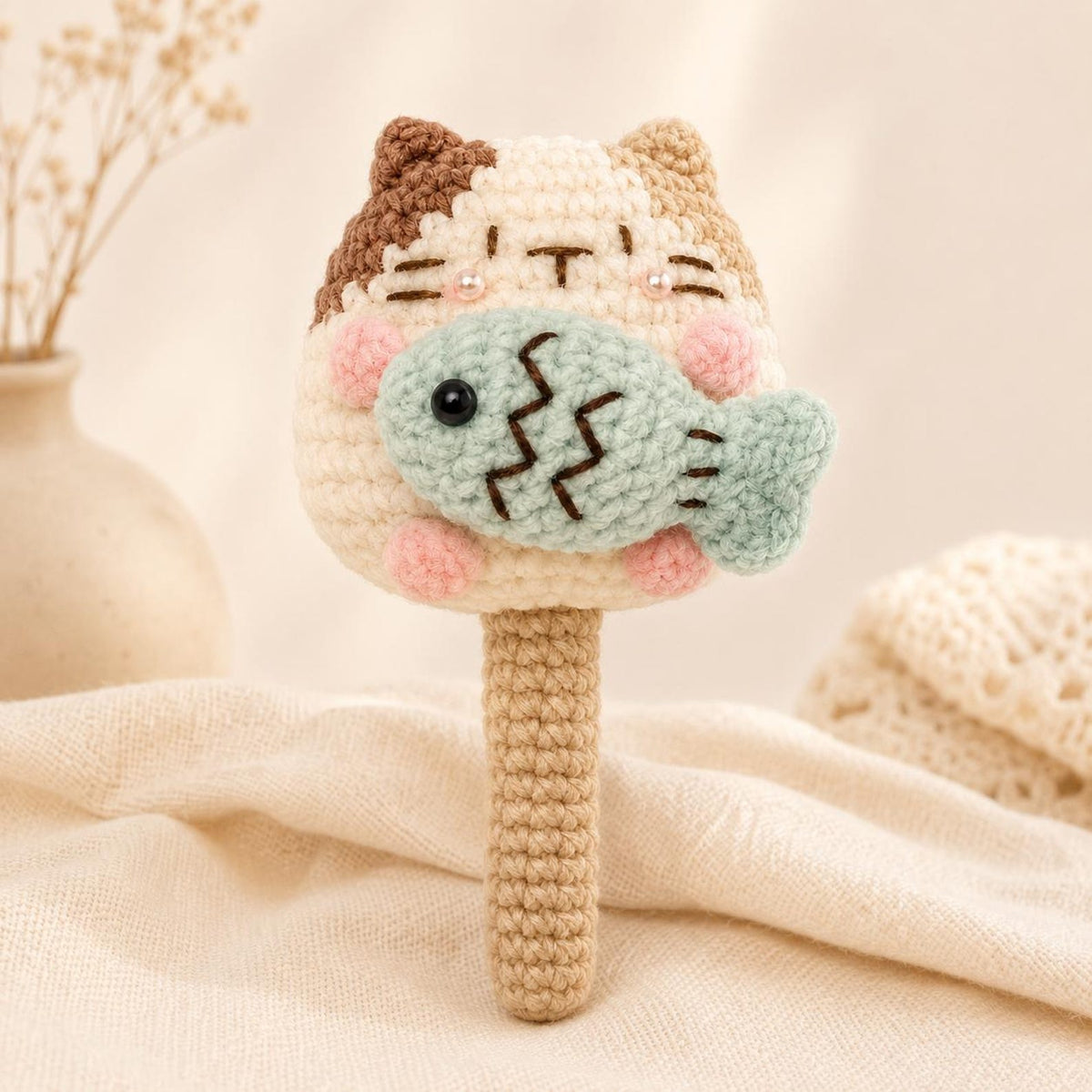 Crochet mini cat keychain, Crochet Cat Stuffed Animal, Cute Gift for Cat Lovers, Car Keyring, Soft Chubby Kitty Amigurumi