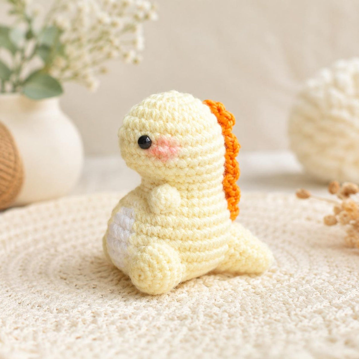 Crochet Dinosaur Plush, Amigurumi Dino Toy, Kawaii Desk Pet, Cute T-Rex Stuffed Animal, Nursery Room Decor, Baby Shower Gift, Handmade Toy
