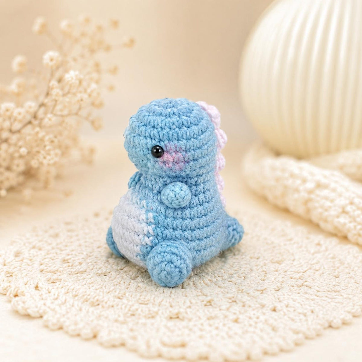 Crochet Dinosaur Plush, Amigurumi Dino Toy, Kawaii Desk Pet, Cute T-Rex Stuffed Animal, Nursery Room Decor, Baby Shower Gift, Handmade Toy