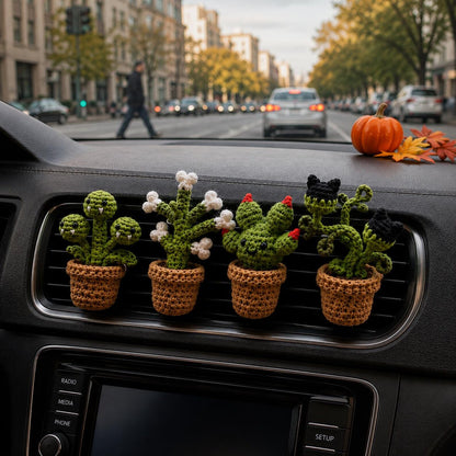 Halloween Crochet Car Vent Clip, Spooky Plant Car Decor, Handmade Car Accessories, Unique Halloween Car Charm Gift