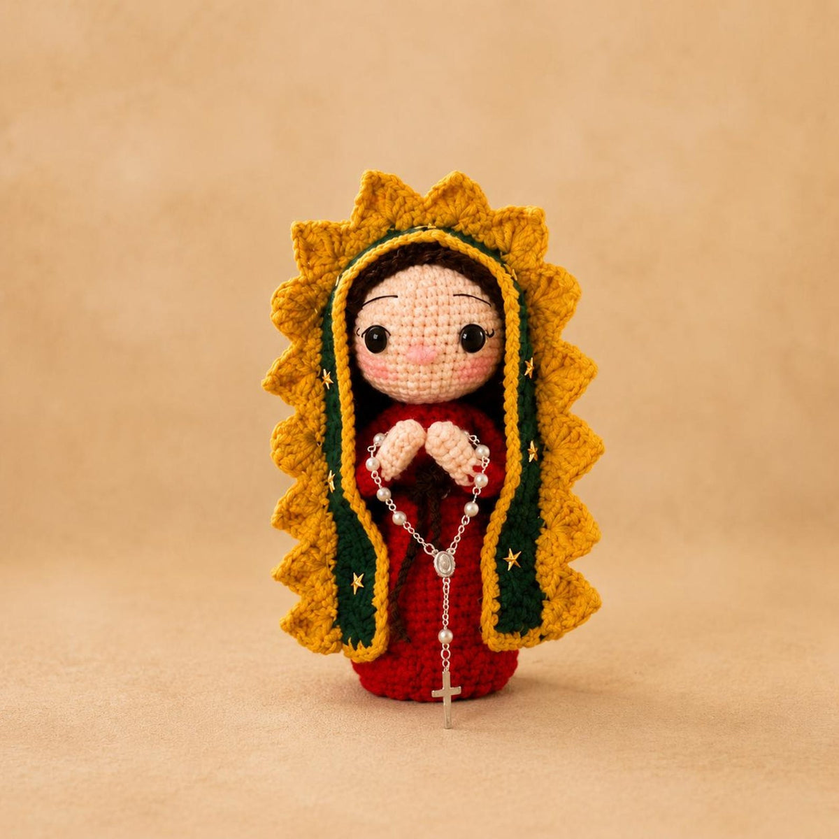 Our Lady of Guadalupe Crochet Doll, Virgin Mary Amigurumi, Catholic Religious Gift, Handmade Altar Shrine, Blessed Mother Baptism Gift