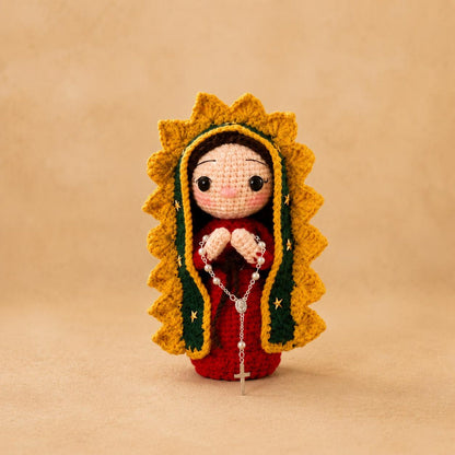 Our Lady of Guadalupe Crochet Doll, Virgin Mary Amigurumi, Catholic Religious Gift, Handmade Altar Shrine, Blessed Mother Baptism Gift