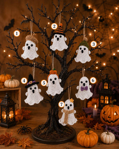 Halloween Crochet Ghost Ornament, Handmade Ghost Hanging Decor, Cute Spooky Amigurumi Ghost, Halloween Tree Decoration, Fall Halloween Gift