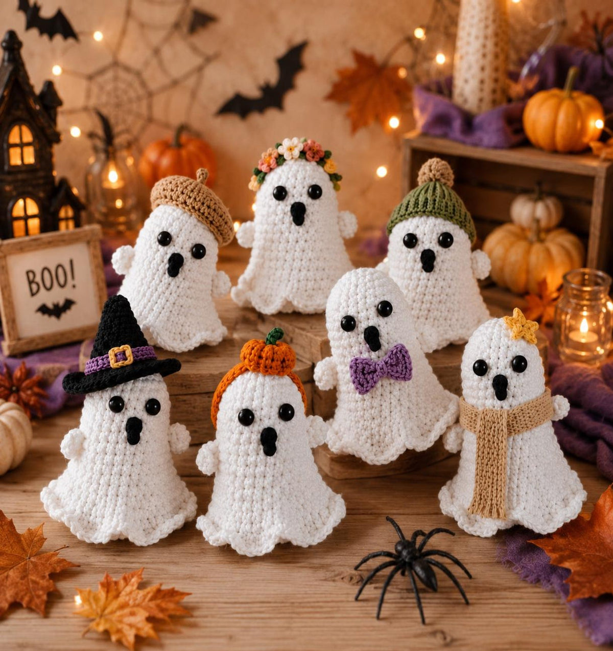 Halloween Crochet Ghost Ornament, Handmade Ghost Hanging Decor, Cute Spooky Amigurumi Ghost, Halloween Tree Decoration, Fall Halloween Gift