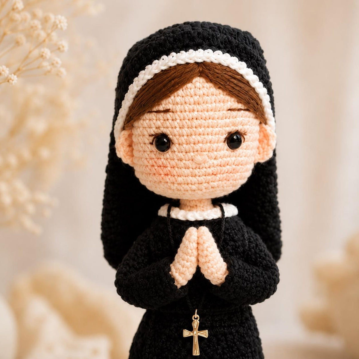 Catholic Nun Crochet Doll, Handmade Amigurumi Religious Sister, Prayer Room Decor, Gift for Nun