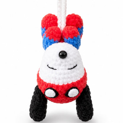 Crochet Superhero Dog Car Hanging, Handmade Amigurumi Puppy Rearview Mirror Charm, Cute Hero Dog Car Decor, Gift for Dog Lovers