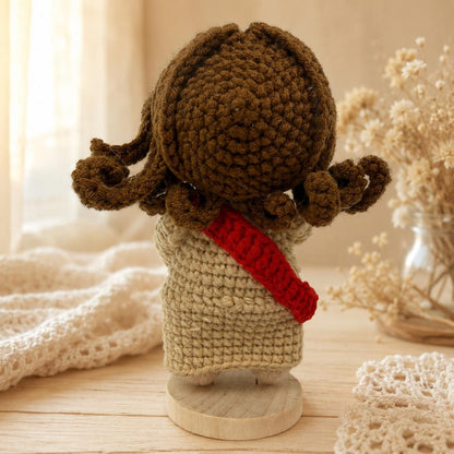 Jesus With Lamb Crochet Doll, Good Shepherd Figurine, Handmade Christian Gift, Catholic Home Decor, Religious Keepsake