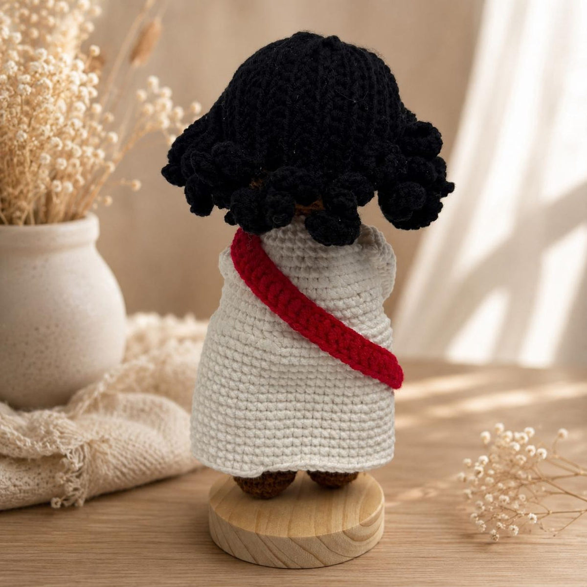 Jesus With Lamb Crochet Doll, Good Shepherd Figurine, Handmade Christian Gift, Catholic Home Decor, Religious Keepsake
