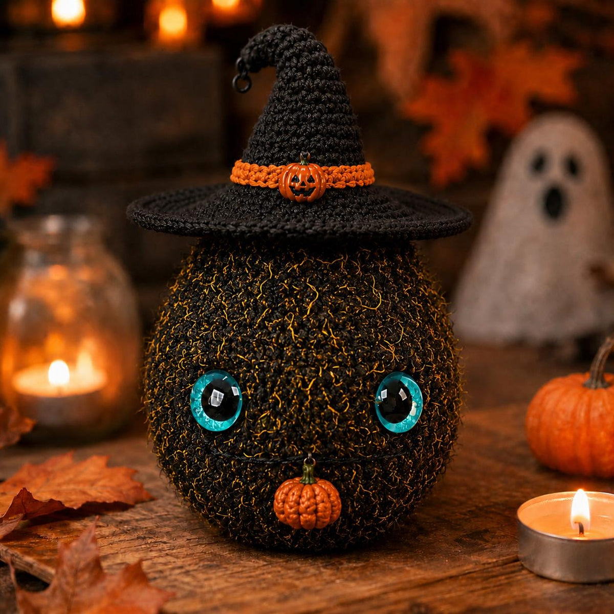 Halloween Nug Plush, Spooky Weed Nugget Crochet, Witch Hat Stoner Gift, Creepy Cute 420 Decor, Goth Amigurumi, Funny Halloween Gift