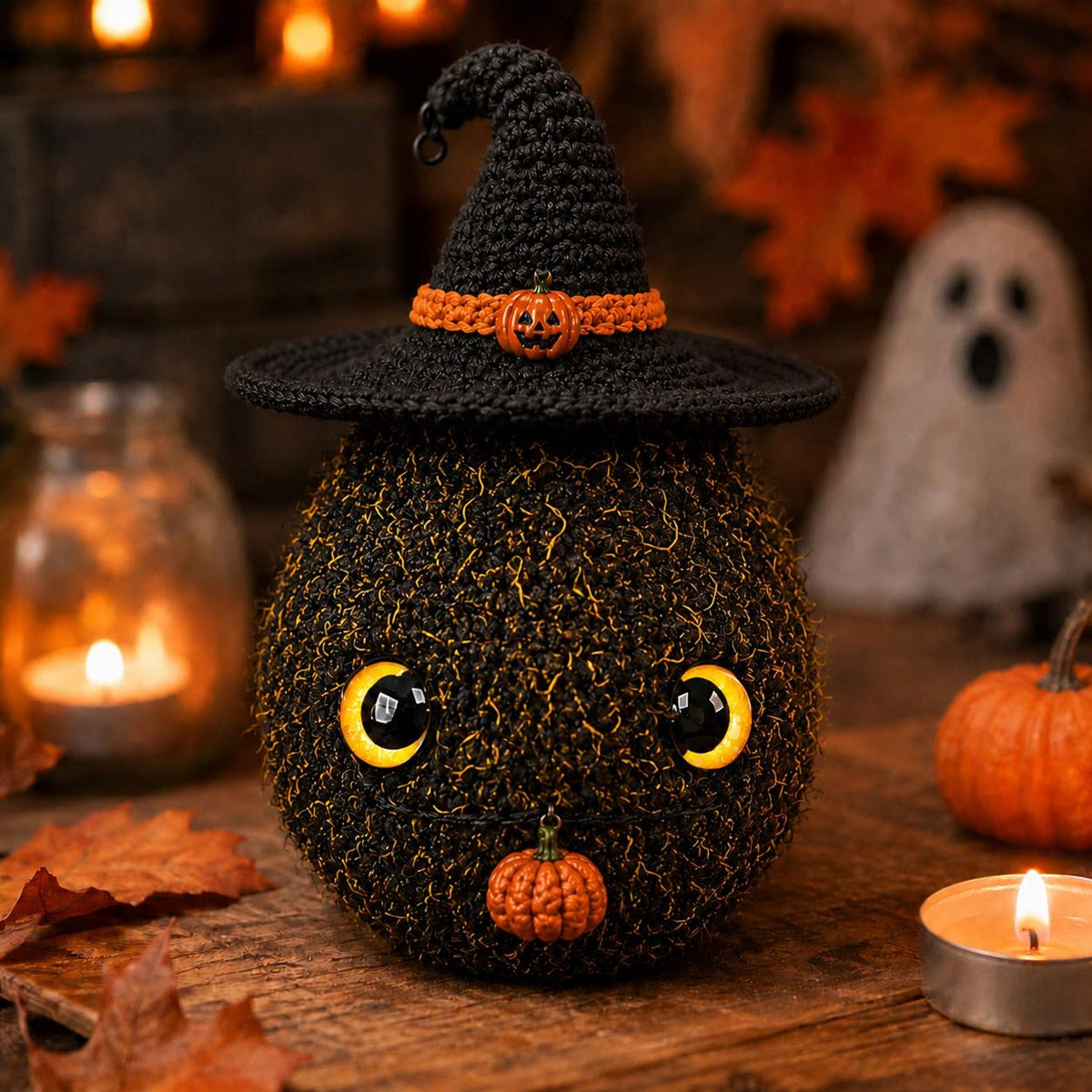 Halloween Nug Plush, Spooky Weed Nugget Crochet, Witch Hat Stoner Gift, Creepy Cute 420 Decor, Goth Amigurumi, Funny Halloween Gift