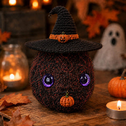 Halloween Nug Plush, Spooky Weed Nugget Crochet, Witch Hat Stoner Gift, Creepy Cute 420 Decor, Goth Amigurumi, Funny Halloween Gift