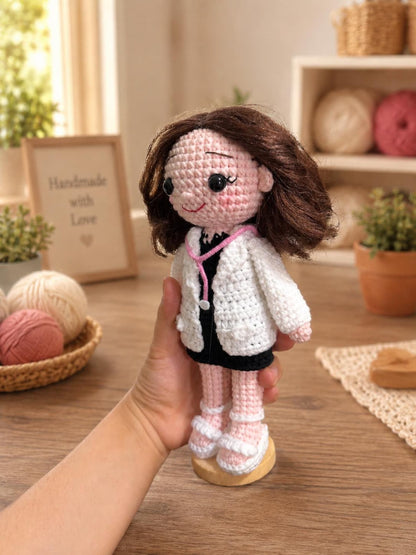 Personalized Nurse Gift, Custom Crochet Doll from Photo, Look Alike Amigurumi Figure, Healthcare Hero Doctor Gift, Nurse Appreciation