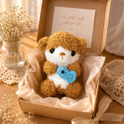 Handmade Crochet Otter Plush Holding Fish, Amigurumi Stuffed Animal Toy